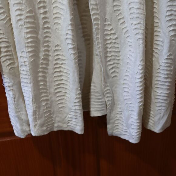 Anne Klein Cream Textured Cardigan Sweater Silk & Linen Blend Large - Picture 10 of 12